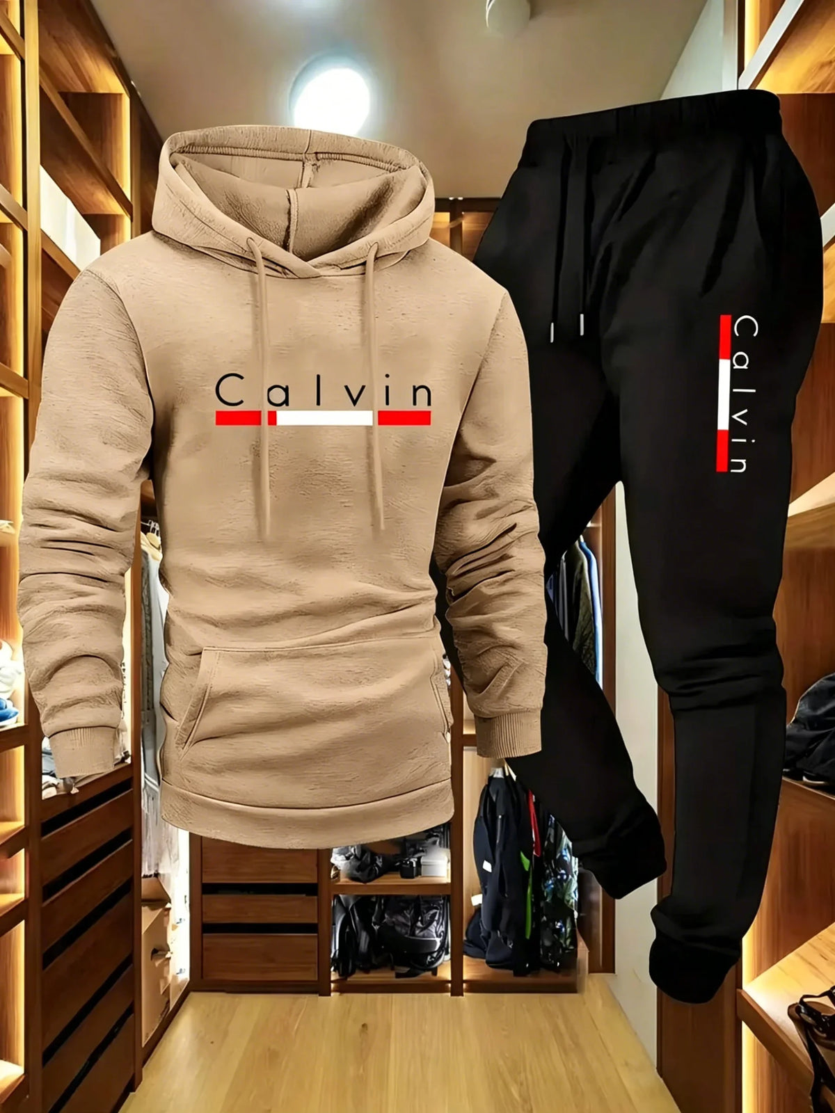 Printed Fleece Hoodie & Jogger Set