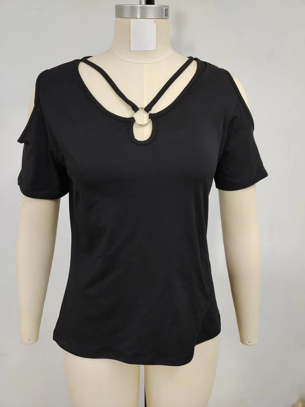 Women's Hollow Out Blouse - Off Shoulder Cross V-Neck (S-XXL)