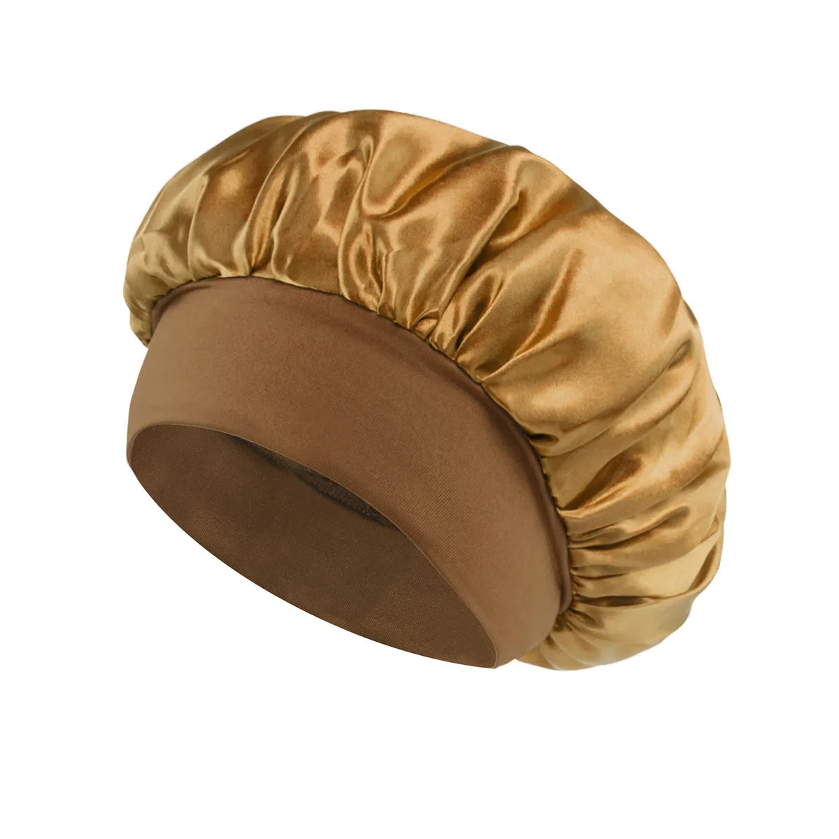 1 unidad de gorro de satén de seda suave con forro, gorro de satén grande para el cabello, gorro de ducha para dormir, envoltura para el cabello largo, herramienta de salón