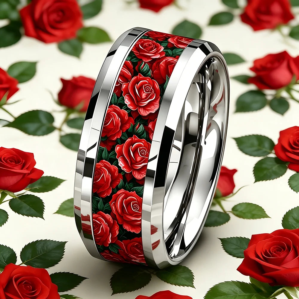 Cyberpunk 8mm Stainless Steel Ring | Gothic Punk Biker Jewelry for Men & Women