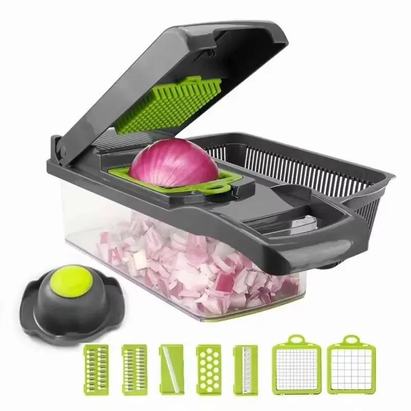 Multifunctional Vegetable Chopper & Grater — Slicer, Shredder & Dicer All-in-One