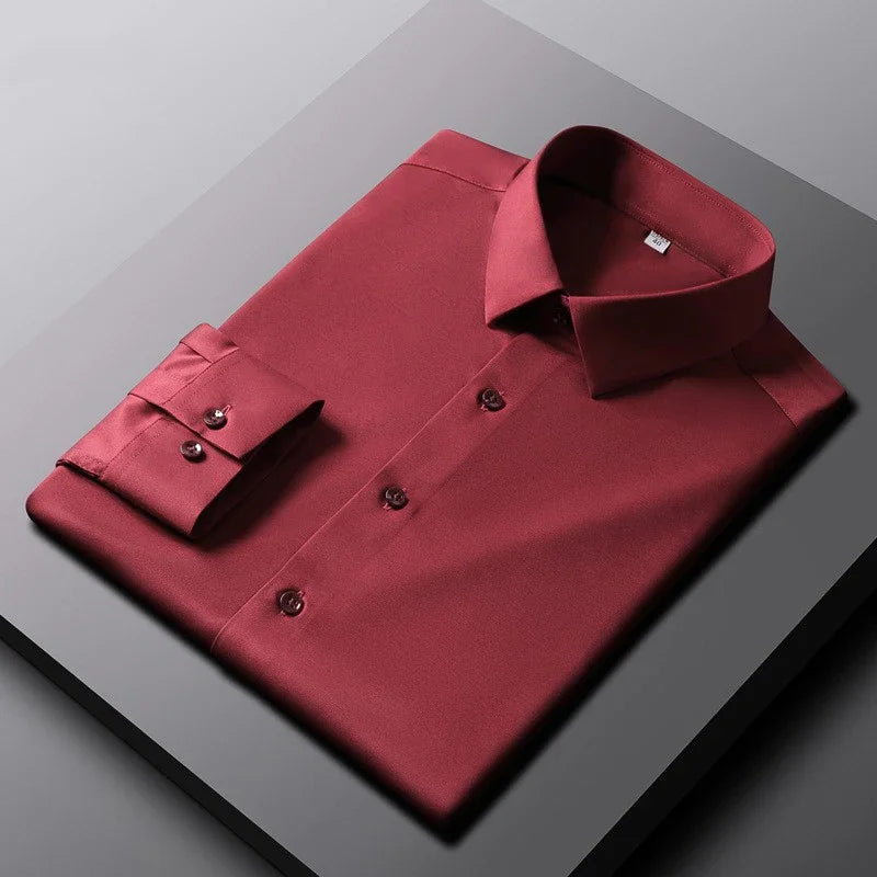 Camisa de manga larga para hombre resistente a las arrugas