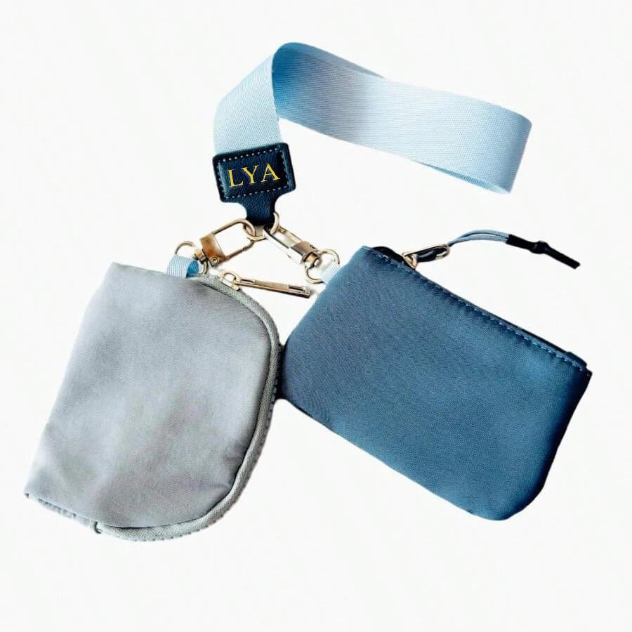 2-Piece Nylon Wrist Bag & Coin Purse Set — Waterproof Sporty Wallet with Keychain Bag & Card Case
