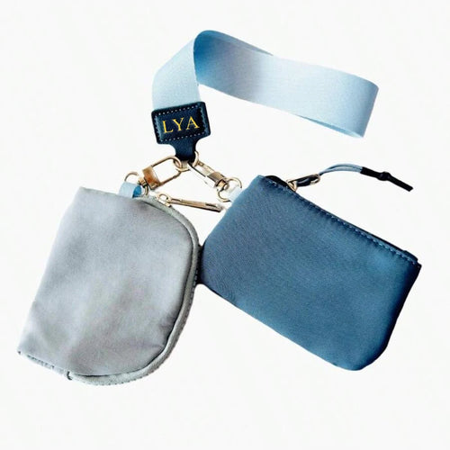 2-Piece Nylon Wrist Bag & Coin Purse Set — Waterproof Sporty Wallet with Keychain Bag & Card Case