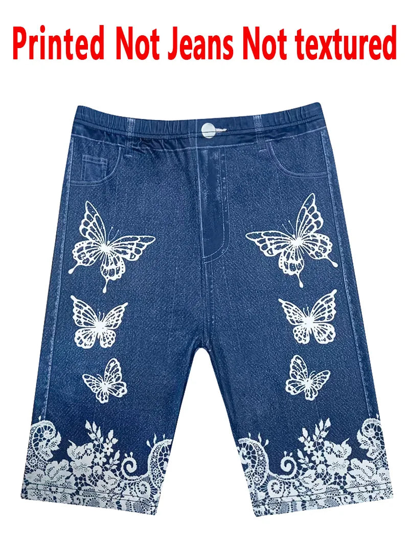 Women's Floral Print Knee-Length Leggings