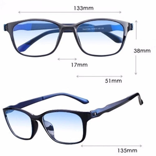 Anti-Blue Light Reading Glasses – Unisex, Rectangle Frame | +0 to +4.0