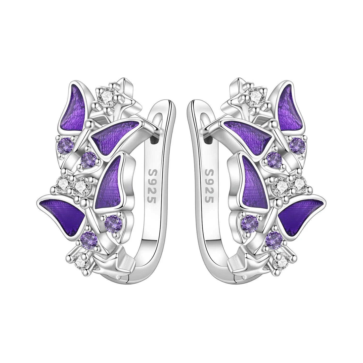 925 Sterling Silver Zircon Butterfly Drop Earrings – Women's Fine Jewelry