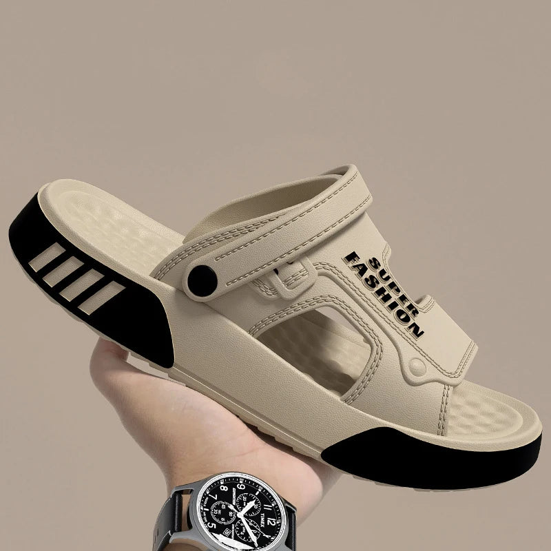 Men's EVA Platform Slide Slippers – Soft Sole Indoor Outdoor Beach Sandals