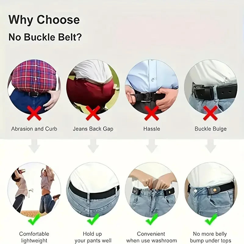 Cinturón elástico invisible sin rastro – Pretina invisible para jeans y pantalones | Unisex