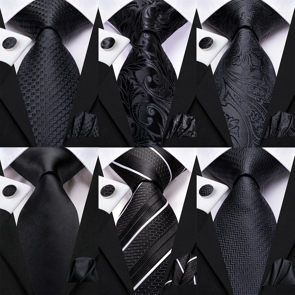 Floral Necktie Set for Men — Tie, Pocket Square & Cufflinks