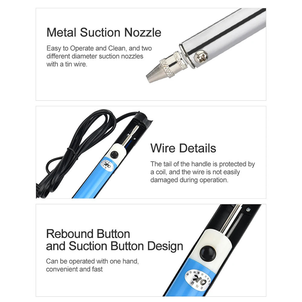 Electric Solder Sucker Pen — 30W Vacuum Desoldering Pump, US & EU Plug