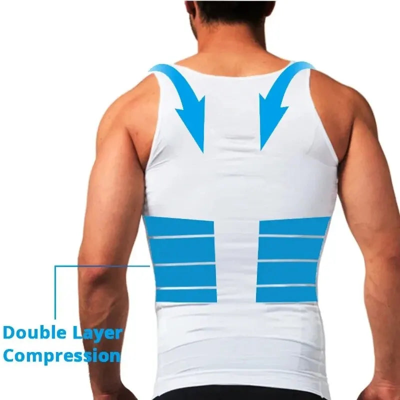 YBFDO Chaleco de compresión adelgazante para hombre, camiseta sin mangas, control de abdomen, para pérdida de peso, faja sin costuras