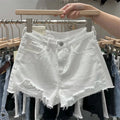 High-Waist Ripped Wide-Leg Denim Shorts – 4 Colors