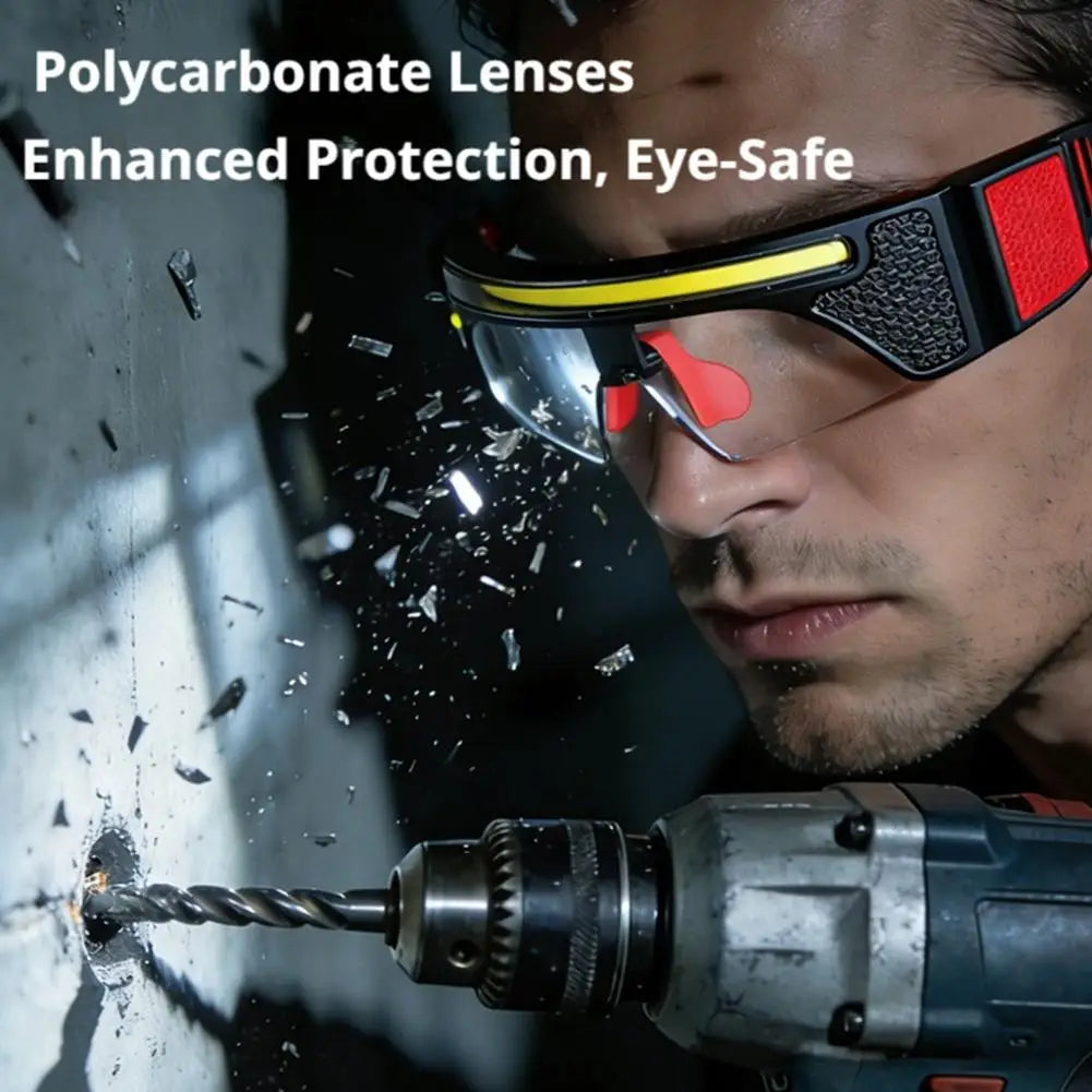 2 In 1 LED Glasses Headlight Wave Sensor Control Waterproof Goggle Light TYPE C Rechargeable Work Lamp For Fishing