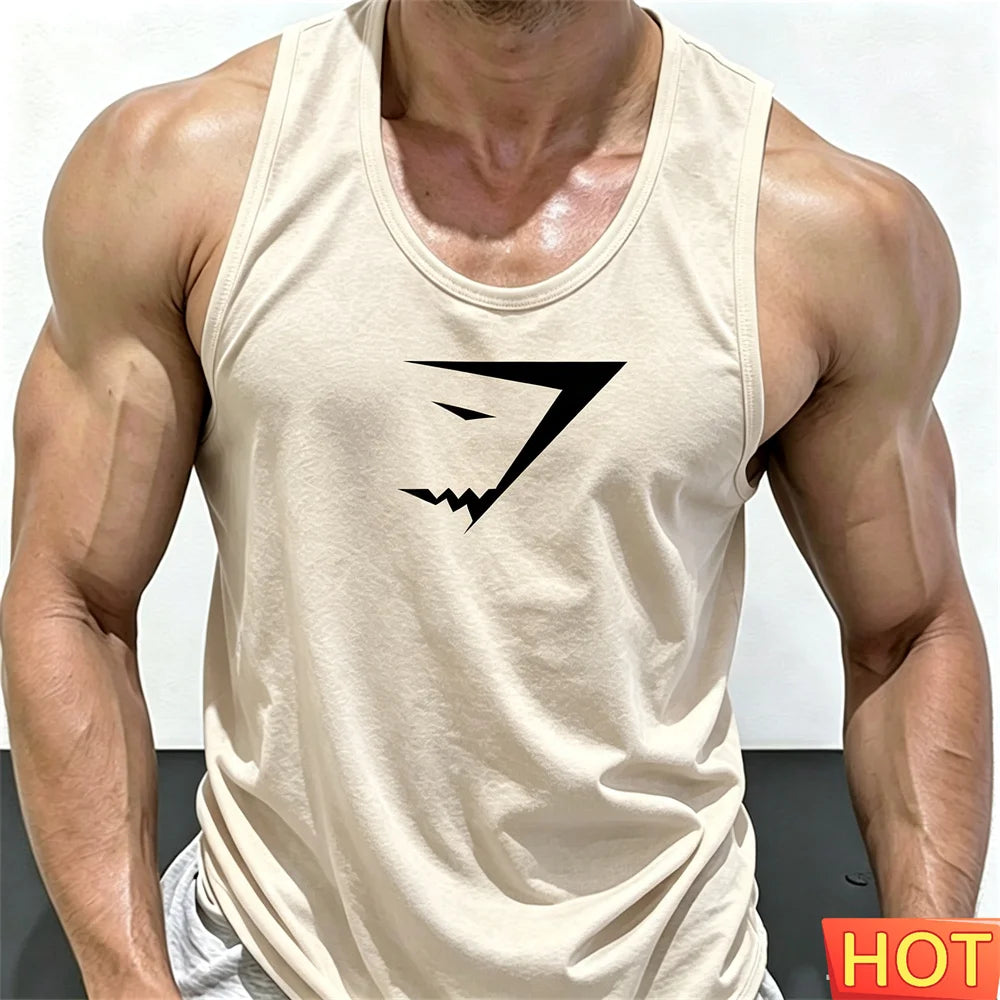 Men's Printed Gym Vest – Quick-Dry Sleeveless Sports Tank Top