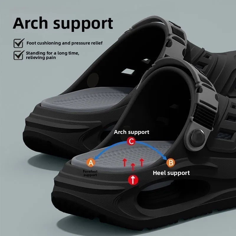 Men's Arch Support EVA Clogs – Breathable Anti-Slip Thick Sole Summer Hole Shoes