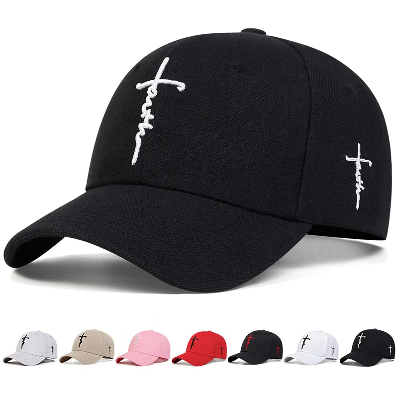 Gorra de béisbol bordada Fashion Faith para hombre y mujer, sombreros de sol de primavera y verano, gorra de algodón Snapback, gorras de camionero Hip Hop unisex