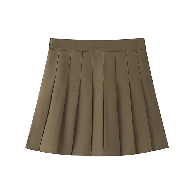 Women's High-Waist Pleated Mini Skirt