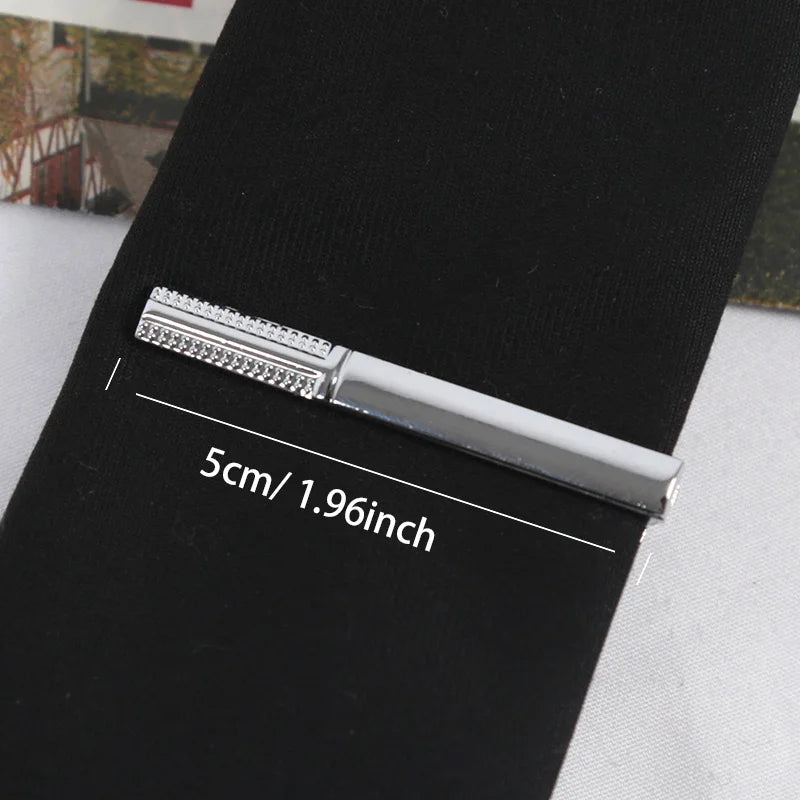 Metal Tie Bar Clip – Slim Bar Clasp for Neckties