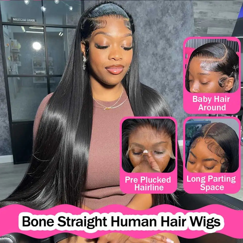 Straight Human Hair Lace Front Wig – Glueless HD Lace | 13x4, 13x6, 5x5
