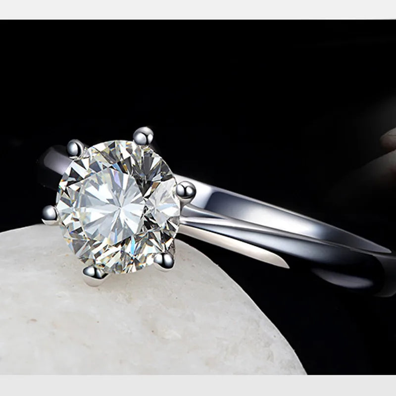 Anillos de boda finos para hombres y mujeres, regalo de plata de ley S925, color cristal austriaco, anillo de compromiso, joyería, Bague Femme