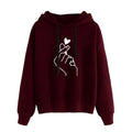 Korean Finger Heart Graphic Hoodie – 5 Colors