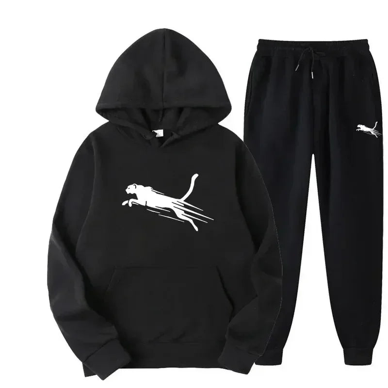 Printed Hoodie & Drawstring Pants Set