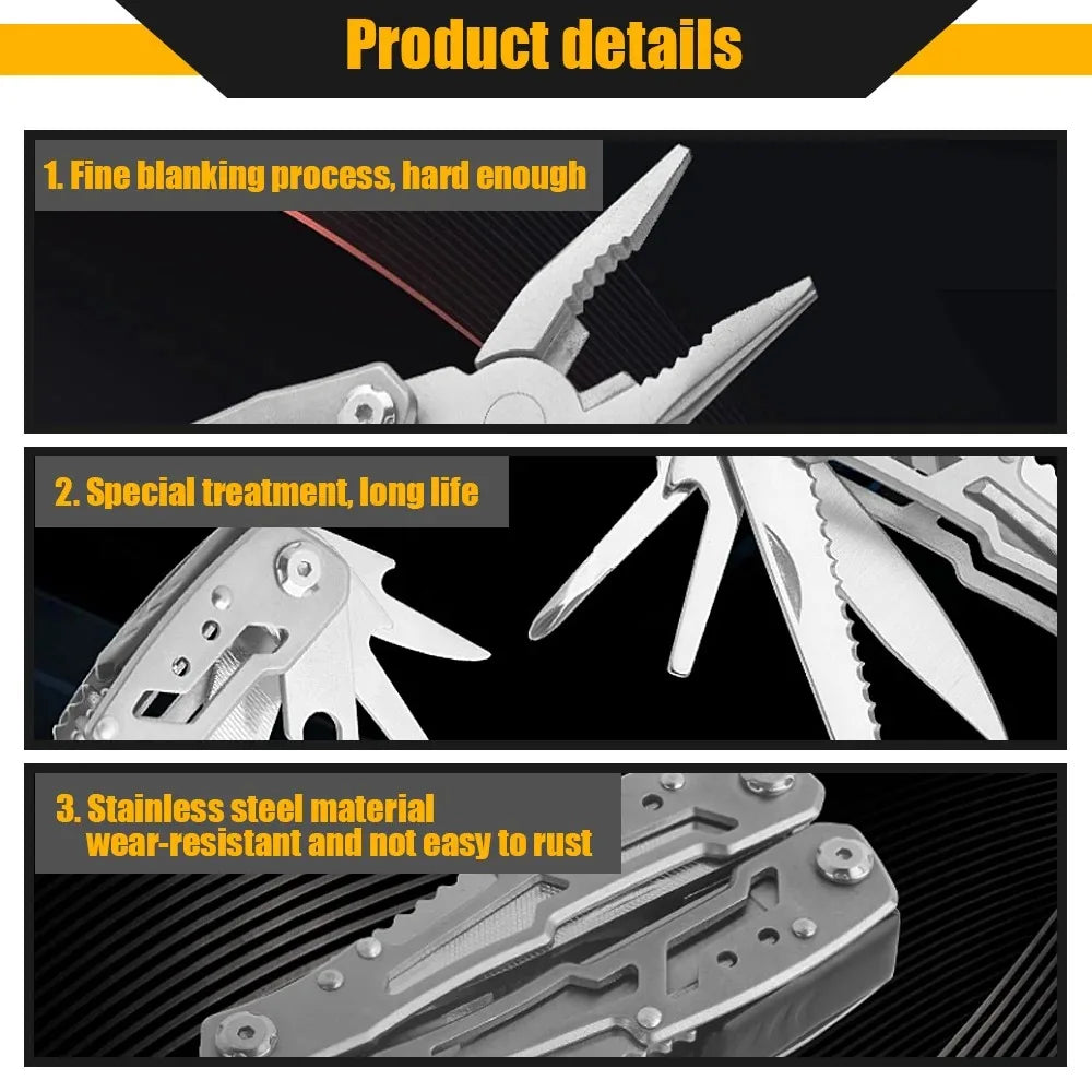 Folding Pocket Knife Pliers – Portable Multi-Tool for Outdoor, Tactical & Survival