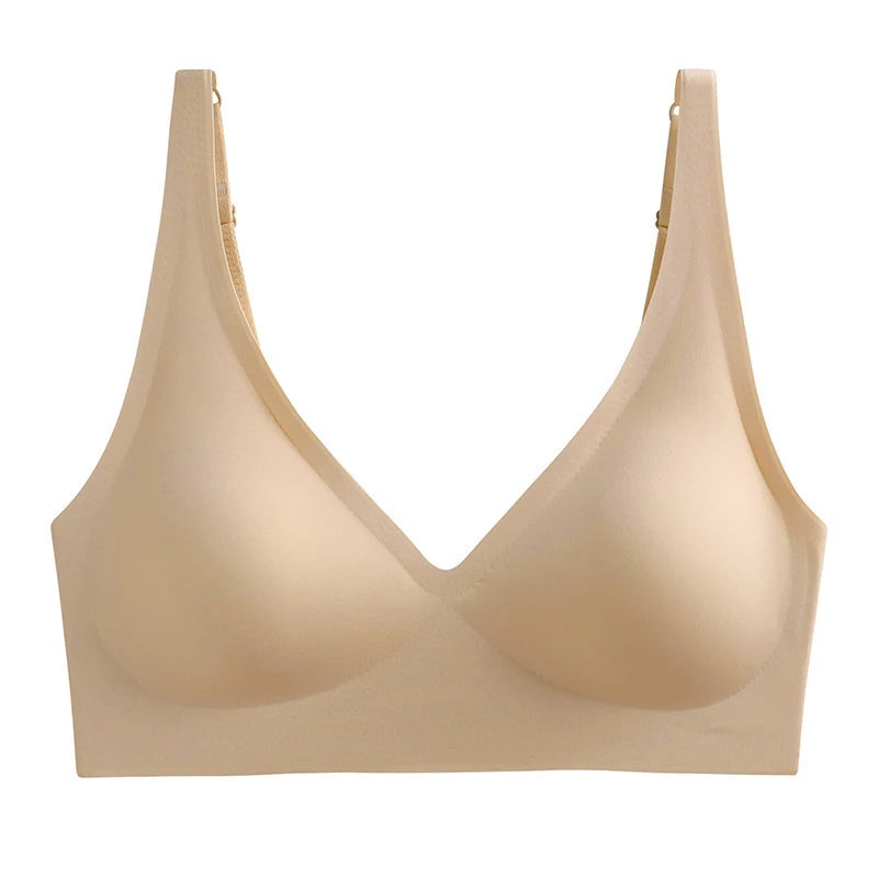 Women's Push-Up Seamless Bra — Wire-Free, Deep V, Removable Pads, S–3XL
