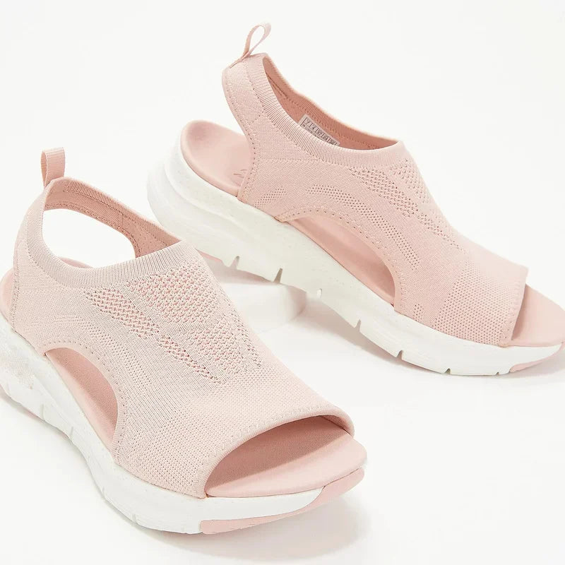 Women's Platform Wedge Sandals – Mesh Open Toe, Lightweight Slip-On