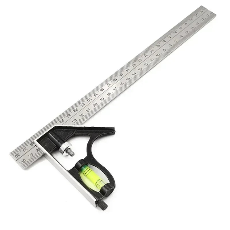 Combination Square & Angle Measuring Tool Set — Stainless Steel, 12" / 300mm