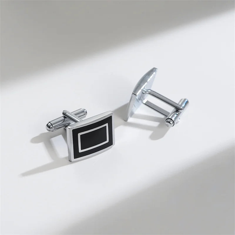 Square Cufflinks & Tie Clip Set | Unisex Dress Shirt Accessories