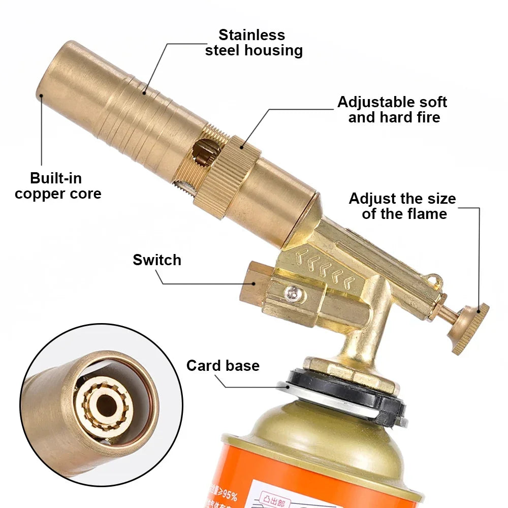Butane Torch Flame Gun — Adjustable Flame, Auto-Ignition for Cooking, Welding & BBQ