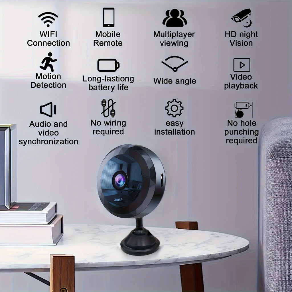 Mini WiFi Security Camera – 1080P Night Vision, Motion Detection & App Control