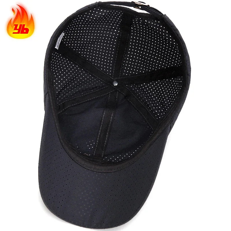 Gorra de béisbol de verano para hombre, transpirable, perforada, de secado rápido, para pesca, protección solar, ciclismo, viajes