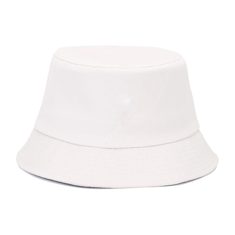 100% Cotton Solid Color Bucket Hat | Summer Sun Protection & Breathable Round Crown