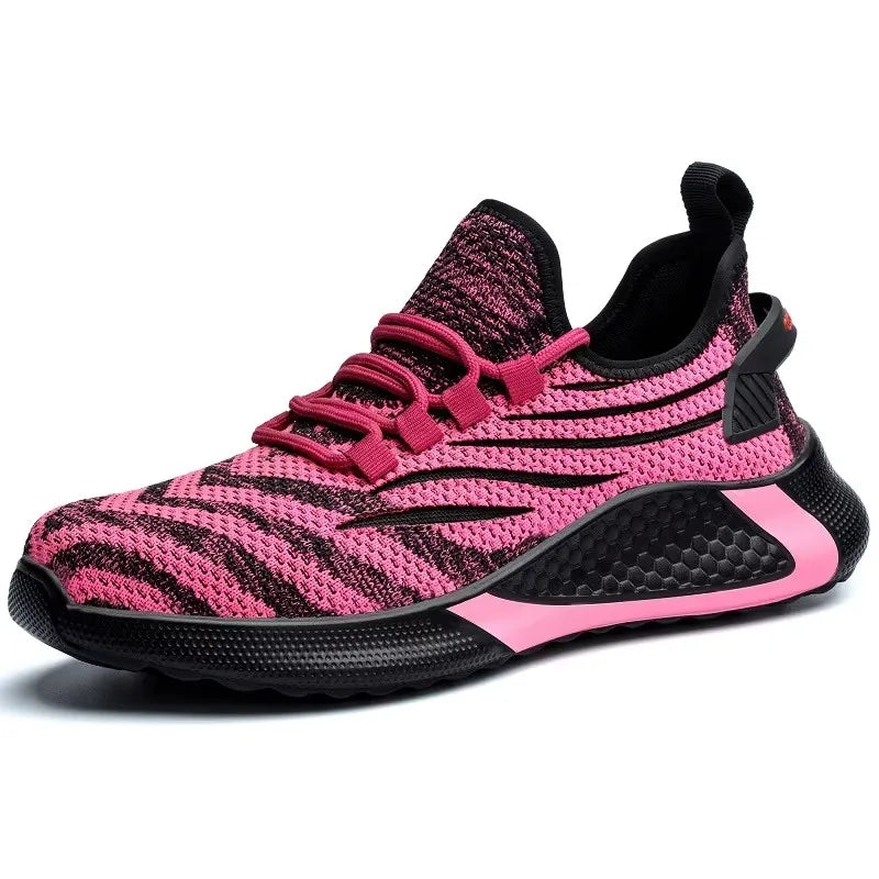Women's Steel Toe Safety Sneaker – Colorful Knit Work Shoe