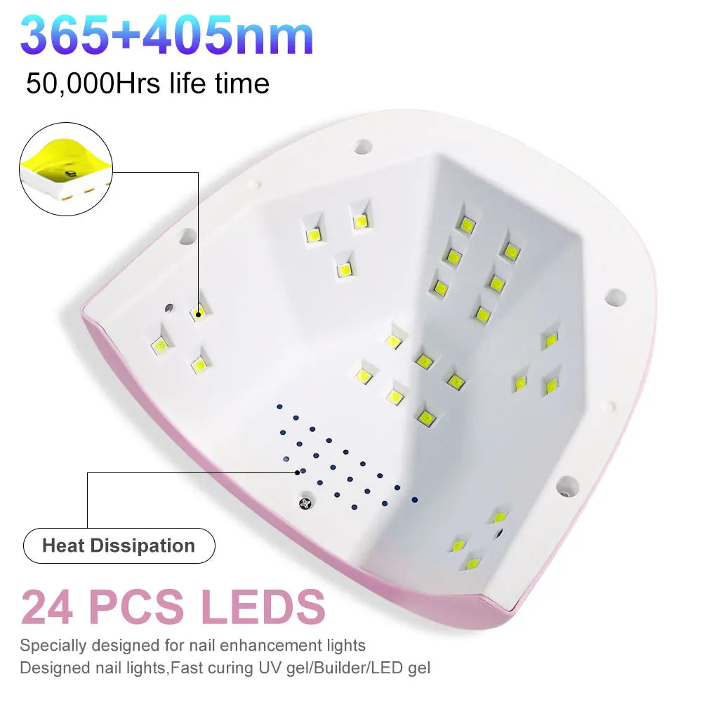 24 LED UV Nail Lamp with LCD Display & Motion Sensing
