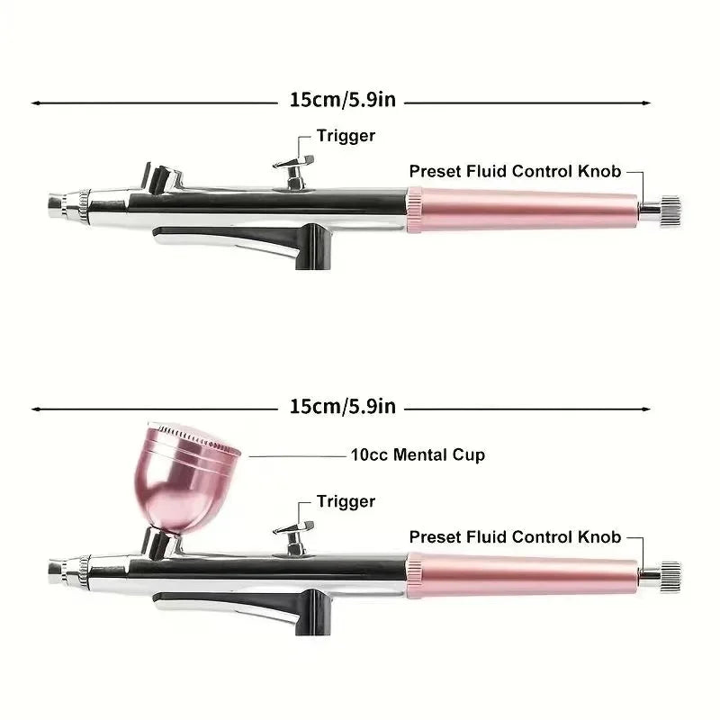 Single-Action Airbrush Pen — 0.3mm Nozzle Spray Gun for Art, Nails & Cake Decorating