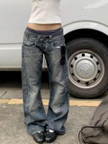 Y2K Baggy Straight-Leg Jeans – Vintage Blue
