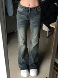 Retro High-Waist Bell-Bottom Jeans – Blue