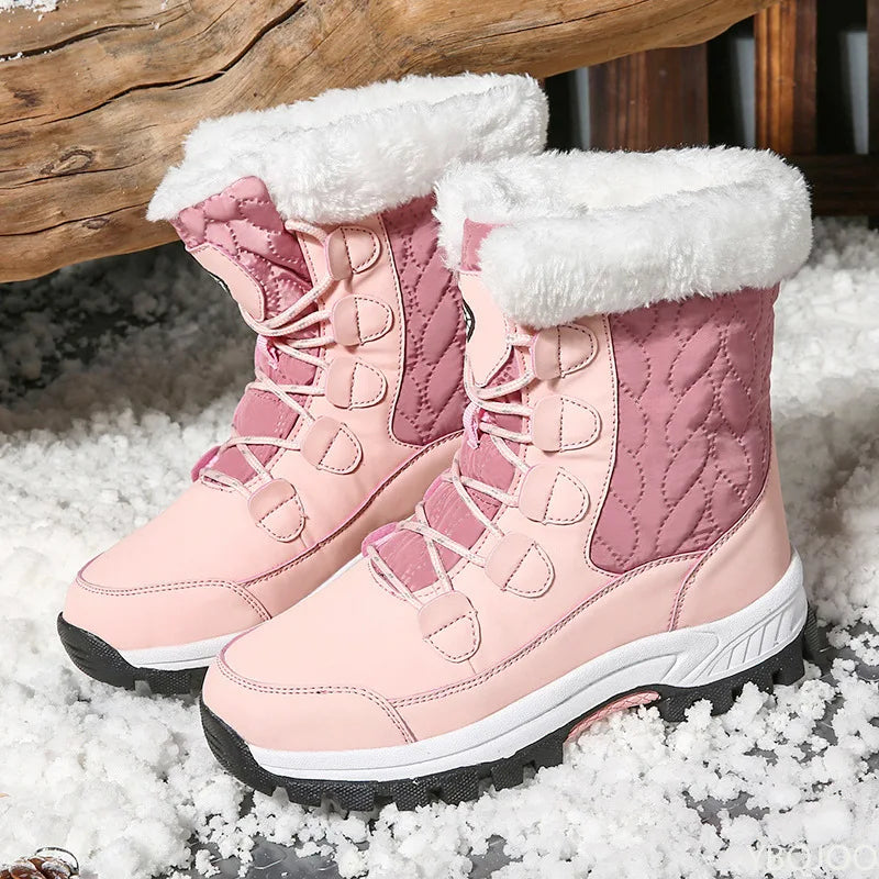 Women's Winter Snow Boots – Waterproof, Anti-Slip, Warm High-Top