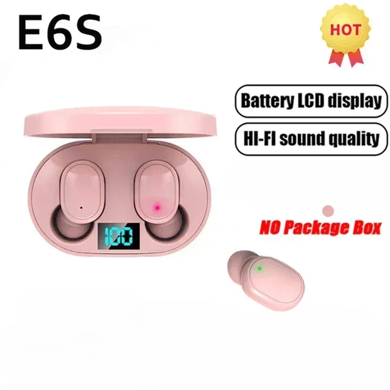 E6S Wireless Earbuds – TWS Bluetooth, Active Noise Cancelling, Waterproof, Built-in Mic