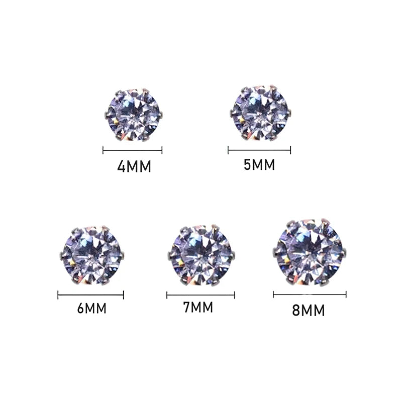 6-Prong Magnetic Clip-On Crystal Earrings – No Piercing, Adjustable Size