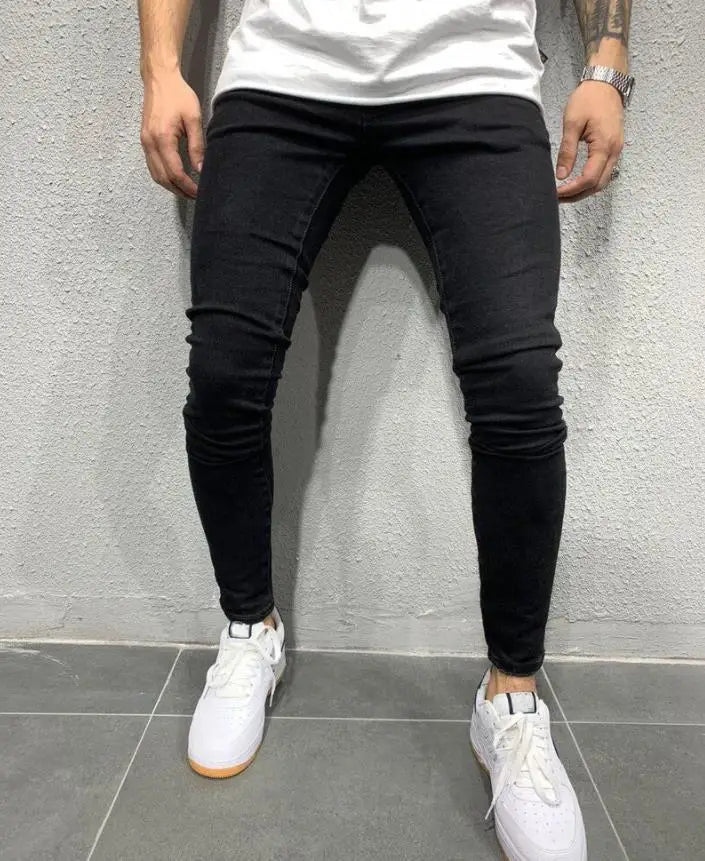 Men's Stretch Slim Jeans — Washed Vintage Denim