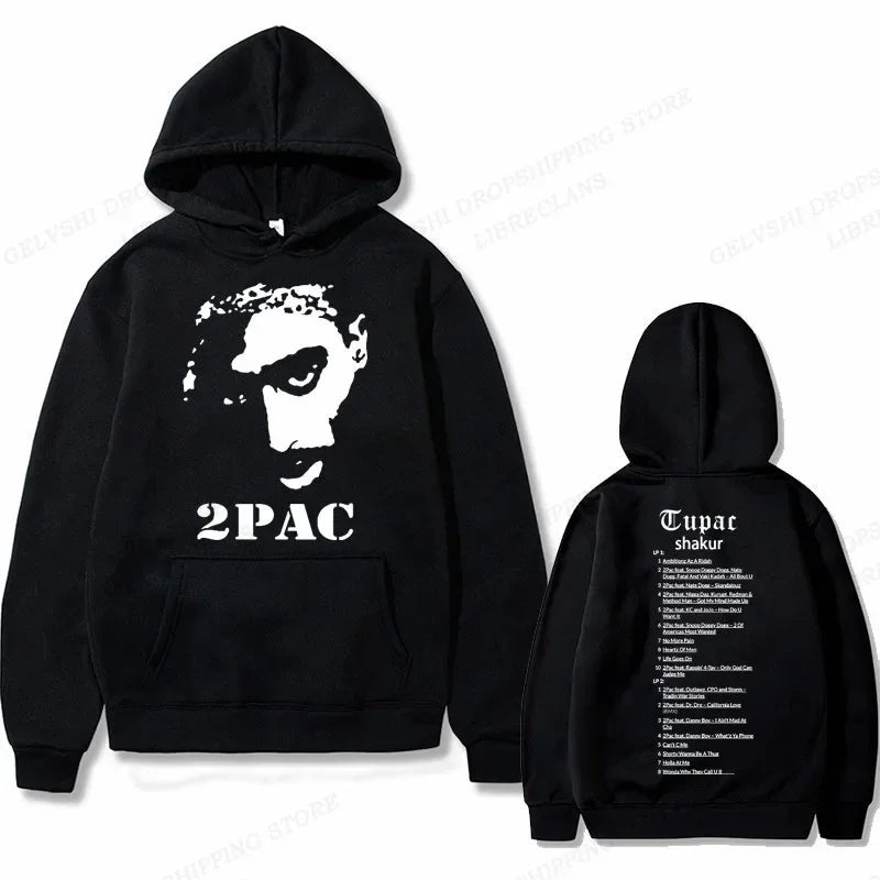 2Pac Graphic Hoodie – Unisex Oversized Fleece Hip Hop Sweatshirt