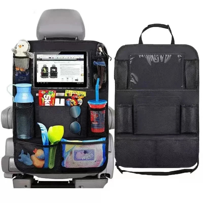 Car Backseat Organizer with Tablet Holder | Multi-Pocket Oxford Seat Back Bag