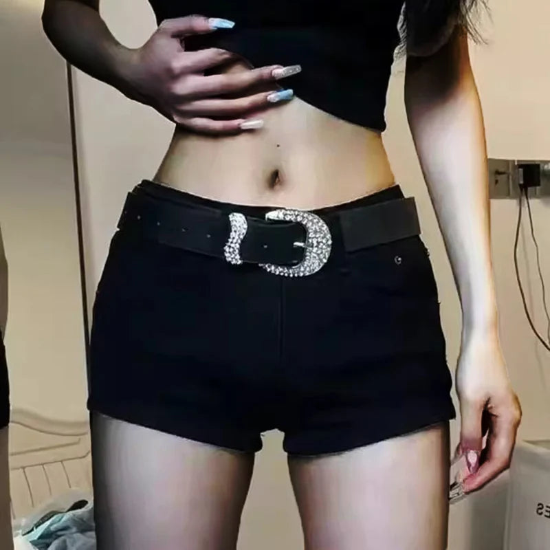 Y2K Black Baggy Denim Shorts