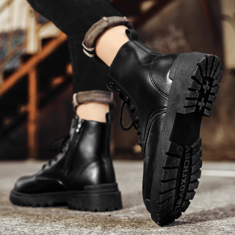 Men's Leather Ankle Boots – Outdoor Hiking, Work & Casual Wear