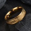 Seakissky Anillo Clásico de Moda de Acero Inoxidable con Números Romanos para Hombre y Mujer, Joyería Punk Fresca de Alta Calidad Impermeable para Regalos de Fiesta